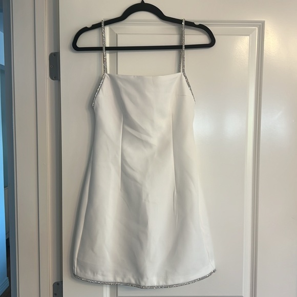 NWT Zara white mini dress with rhinestones - Picture 8 of 10
